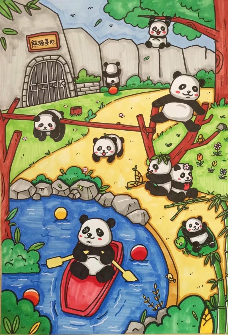 tranh vẽ gấu trúc 6