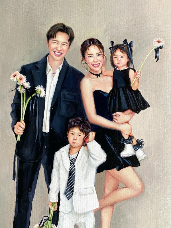 tranh vẽ gia đình 4 người 15