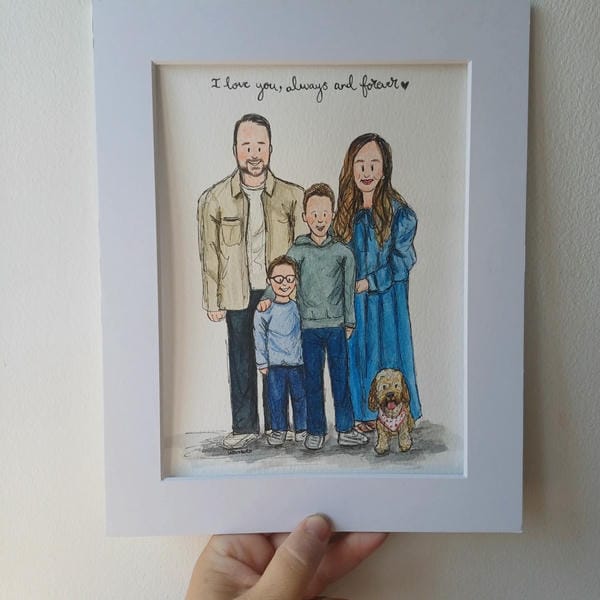 tranh vẽ gia đình 4 người 16