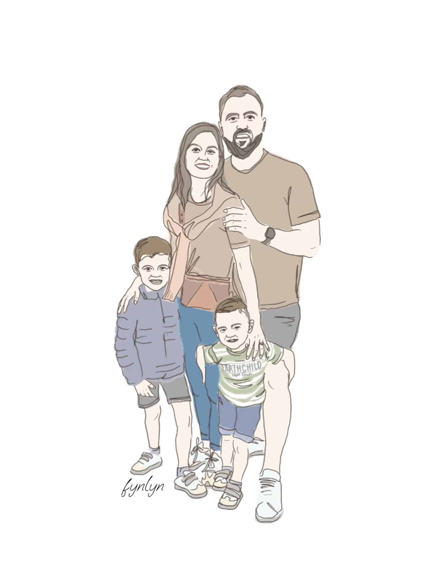 tranh vẽ gia đình 4 người 21