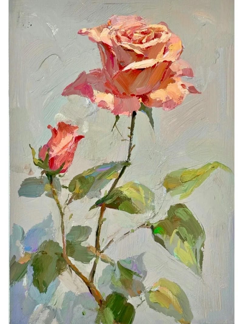 tranh vẽ hoa hồng 12