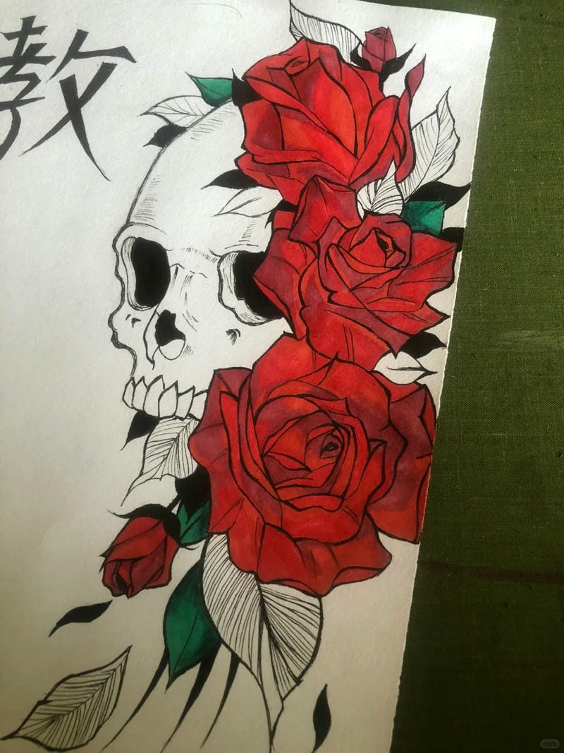 tranh vẽ hoa hồng 22