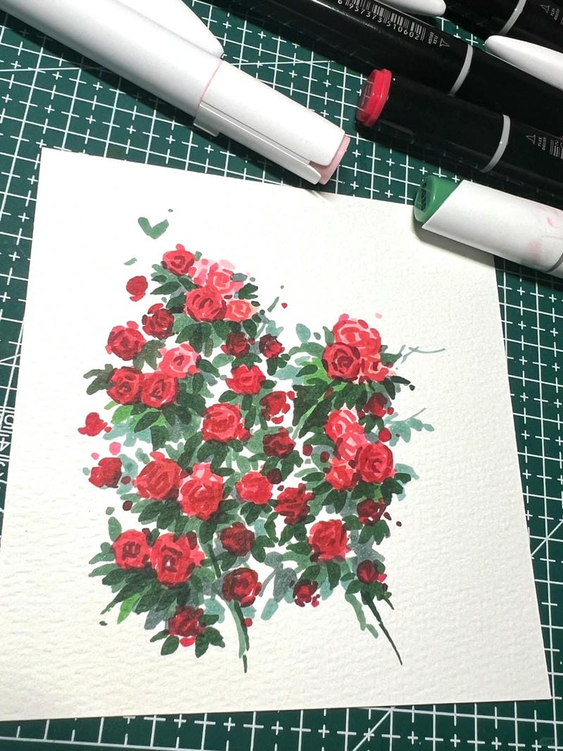 tranh vẽ hoa hồng 29