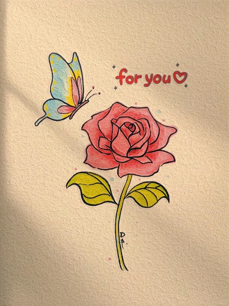 tranh vẽ hoa hồng 4