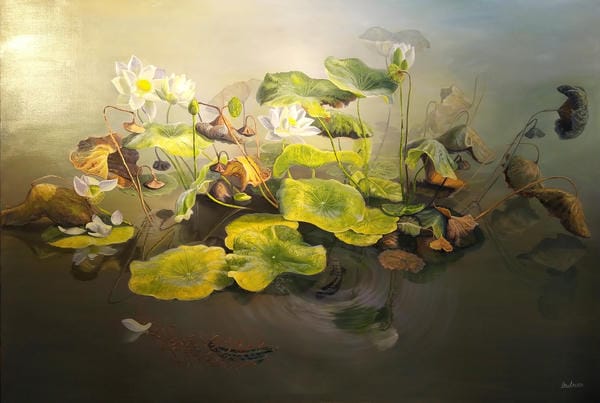 tranh vẽ hoa sen 19