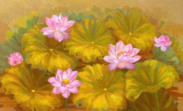 tranh vẽ hoa sen 2