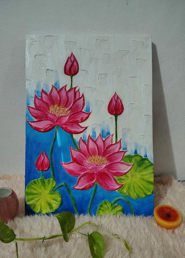 tranh vẽ hoa sen 23