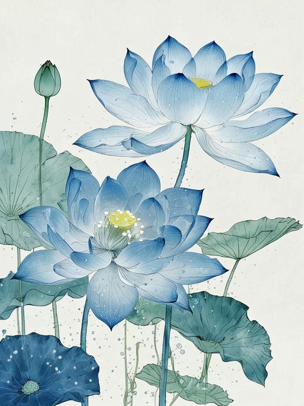 tranh vẽ hoa sen 24