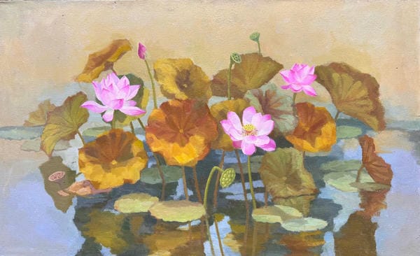 tranh vẽ hoa sen 3