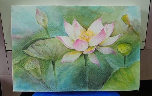 tranh vẽ hoa sen 4