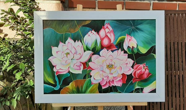 tranh vẽ hoa sen 9