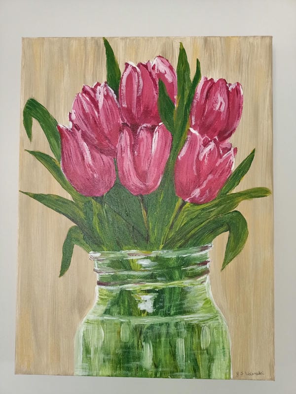 tranh vẽ hoa tulip 1