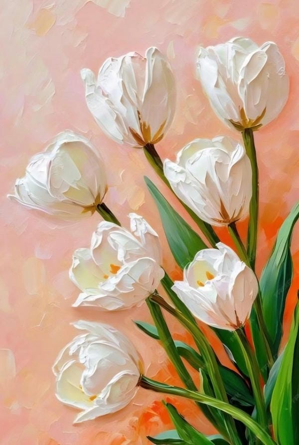 tranh vẽ hoa tulip 13