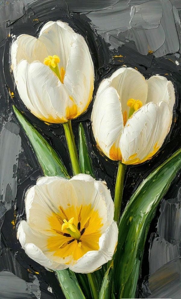 tranh vẽ hoa tulip 2