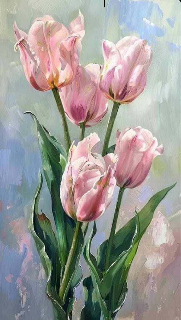 tranh vẽ hoa tulip 4