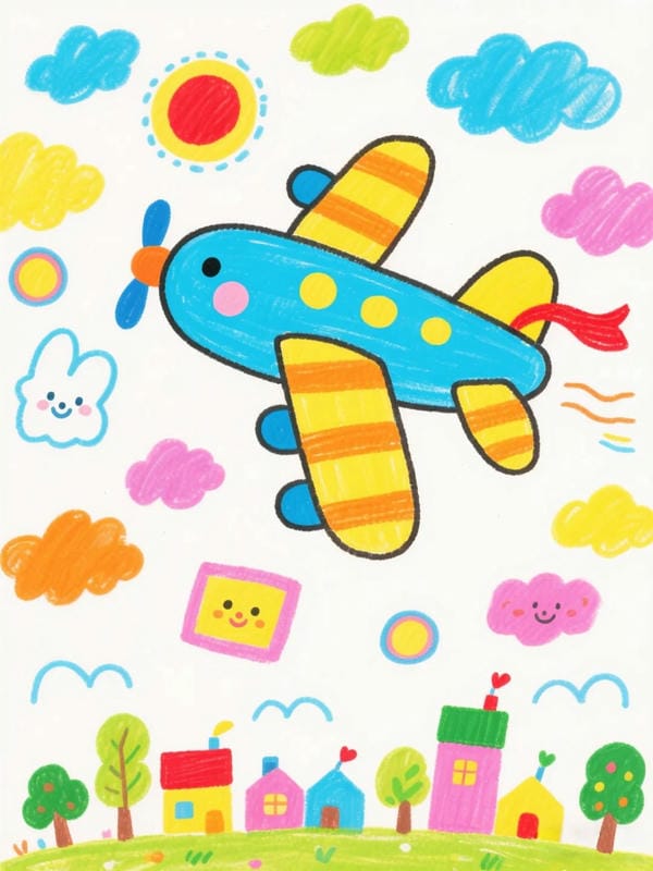 tranh vẽ máy bay 10