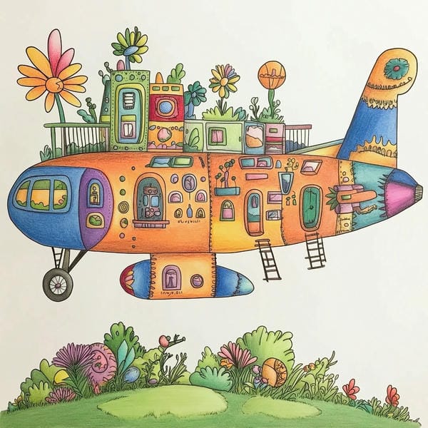 tranh vẽ máy bay 11