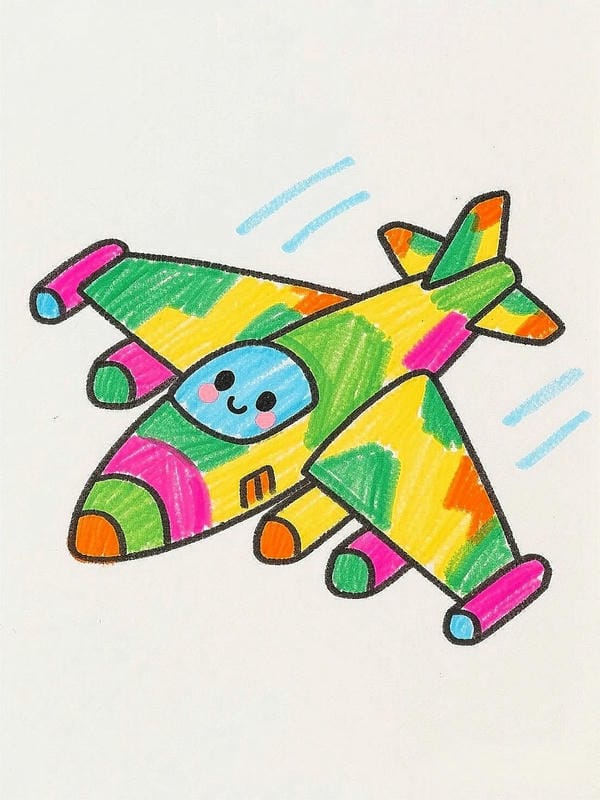 tranh vẽ máy bay 16