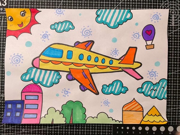 tranh vẽ máy bay 18