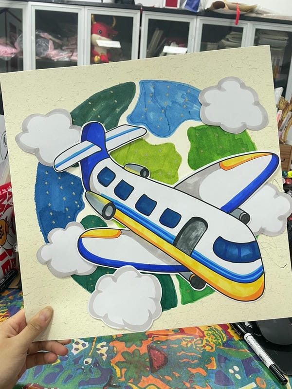 tranh vẽ máy bay 21