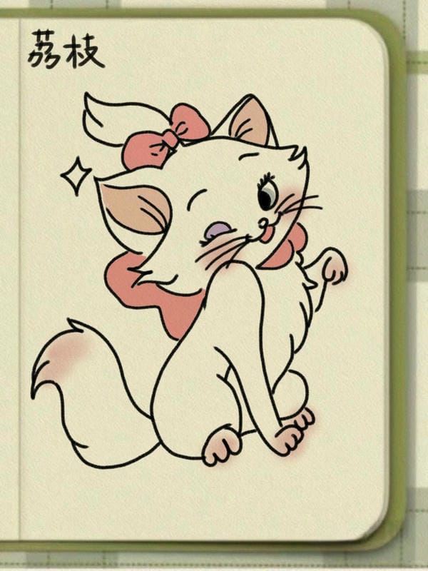 tranh vẽ mèo dễ thương 11