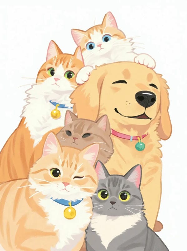 tranh vẽ mèo dễ thương 12