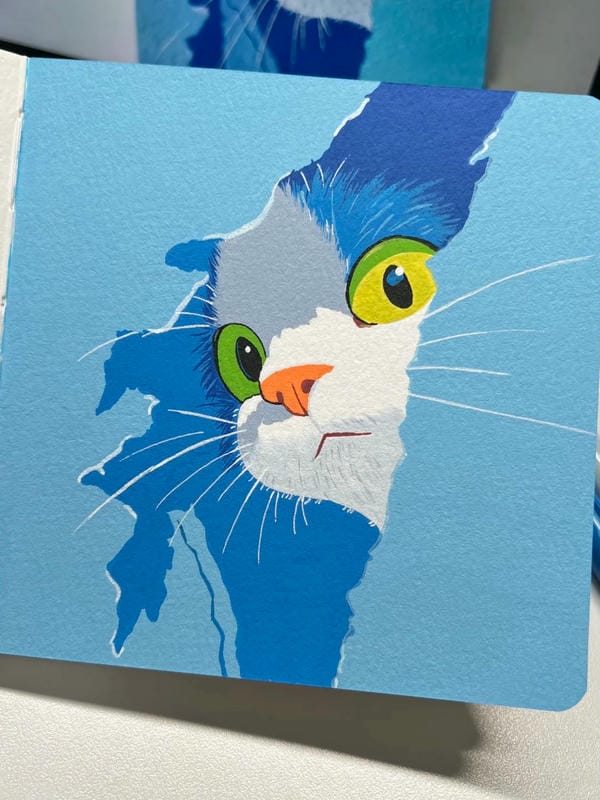 tranh vẽ mèo dễ thương 13