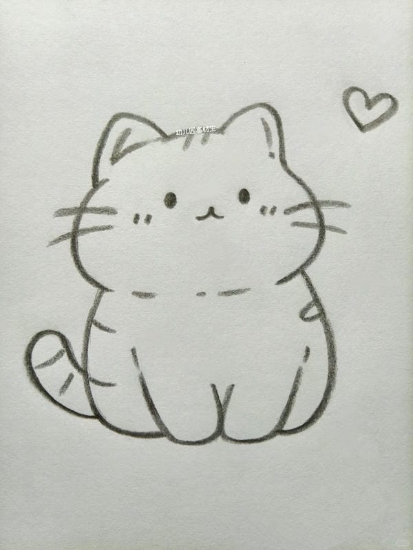 tranh vẽ mèo dễ thương 16