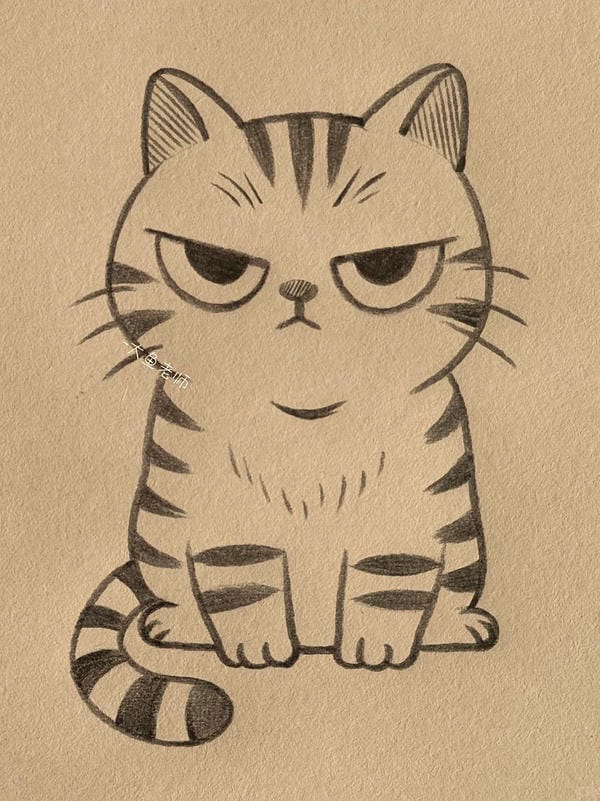 tranh vẽ mèo dễ thương 29