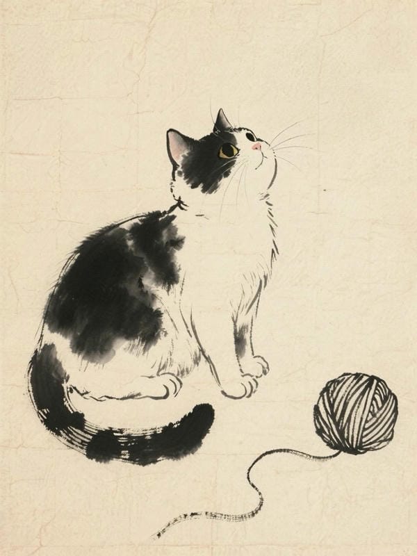 tranh vẽ mèo dễ thương 6