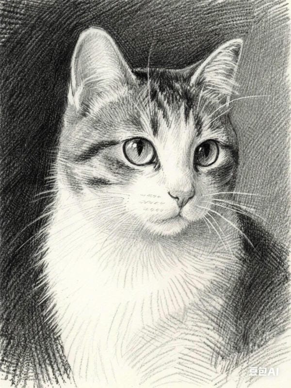 tranh vẽ mèo dễ thương 8