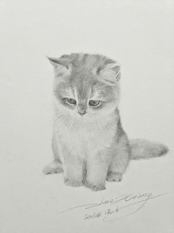 tranh vẽ mèo dễ thương 9