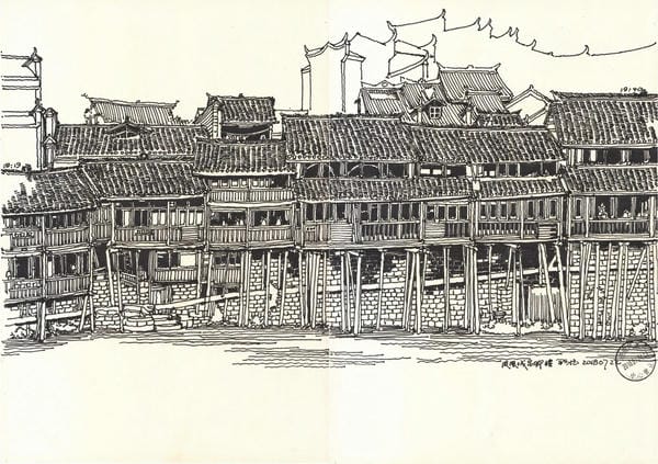 tranh vẽ nhà sàn 14