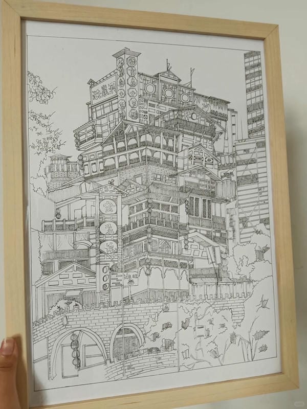 tranh vẽ nhà sàn 19