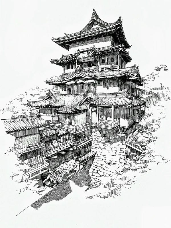 tranh vẽ nhà sàn 29