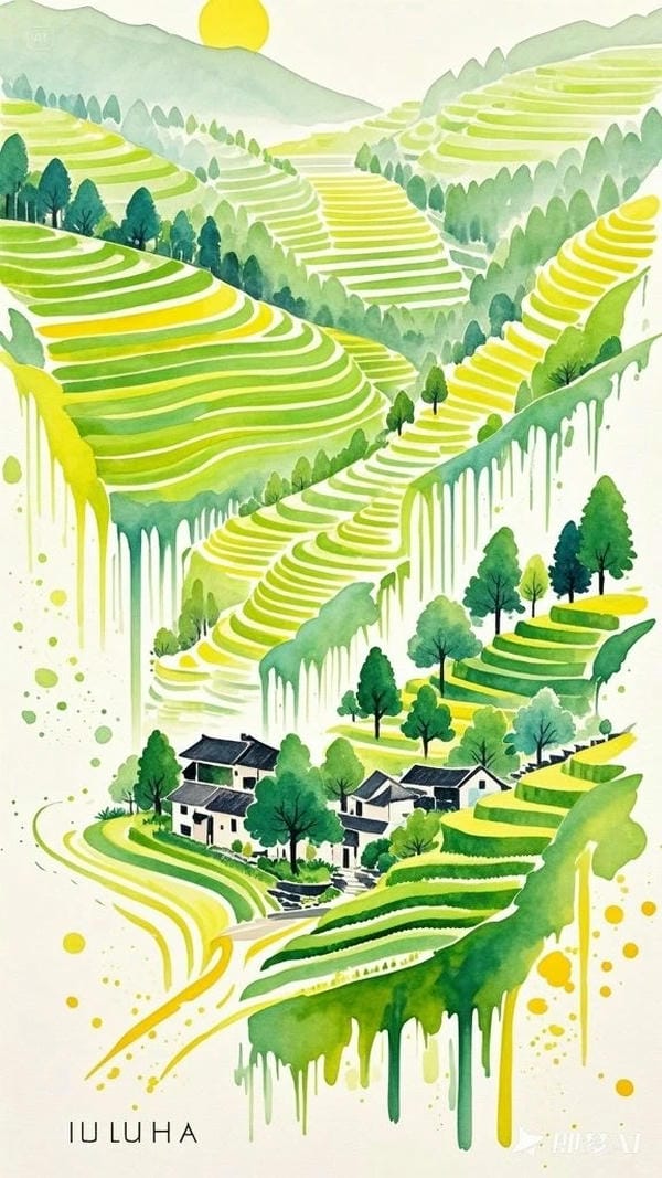 tranh vẽ ruộng bậc thang 11