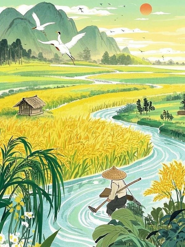 tranh vẽ ruộng bậc thang 14