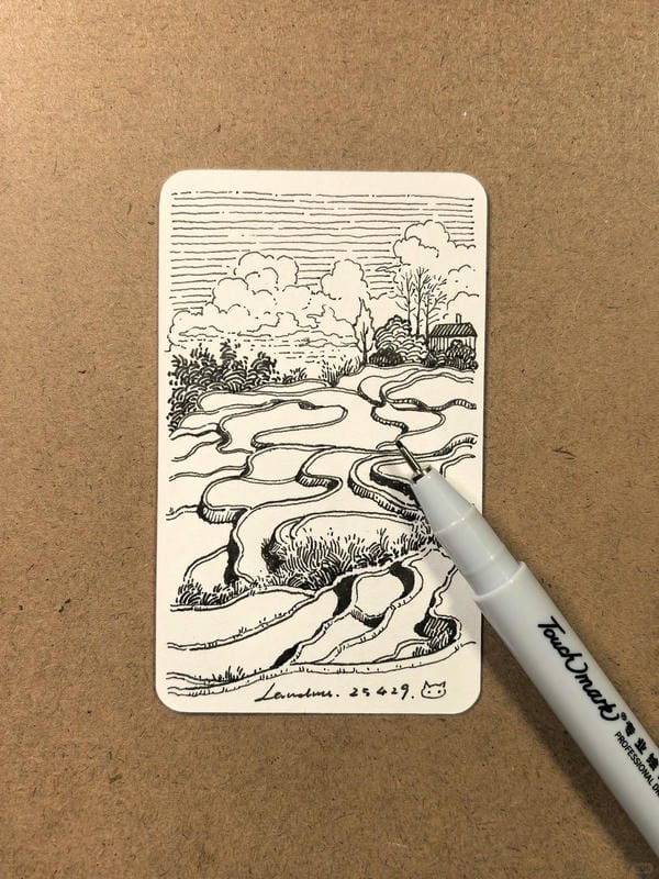 tranh vẽ ruộng bậc thang 17