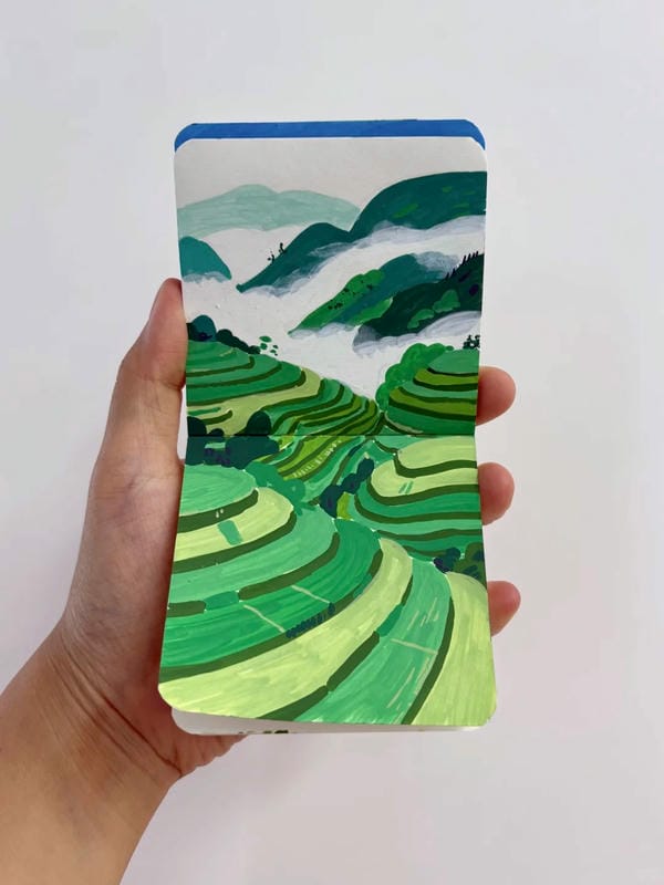 tranh vẽ ruộng bậc thang 18