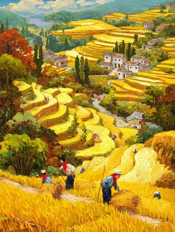 tranh vẽ ruộng bậc thang 29