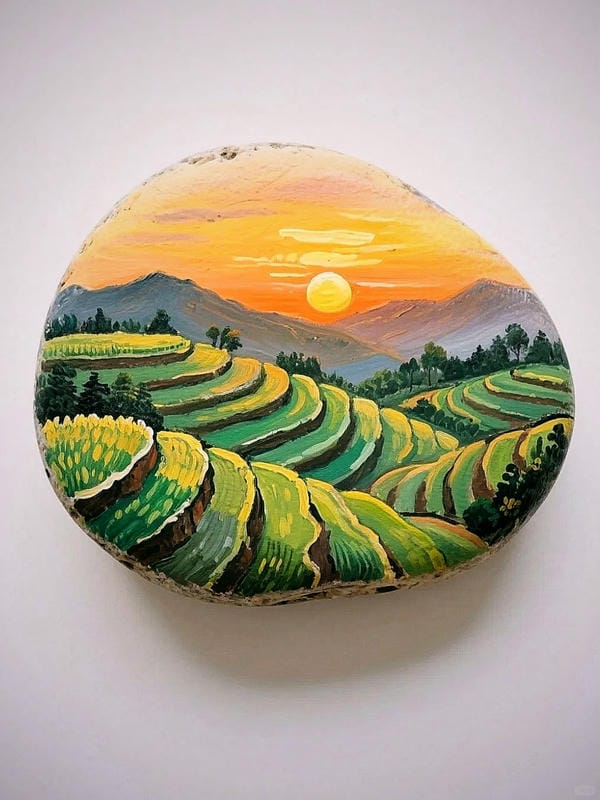 tranh vẽ ruộng bậc thang 3