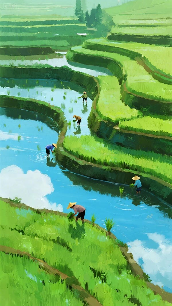 tranh vẽ ruộng bậc thang 4