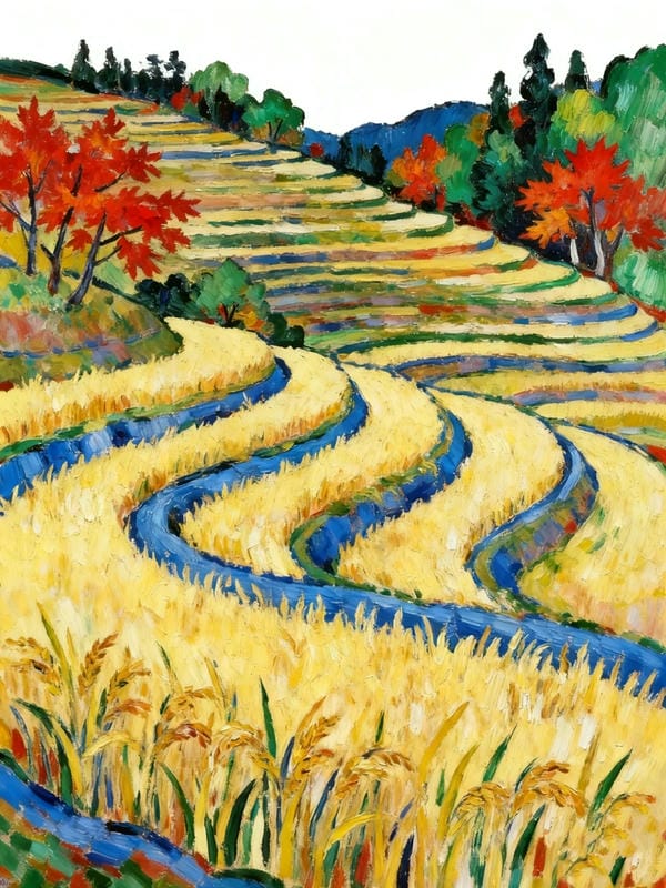 tranh vẽ ruộng bậc thang 7