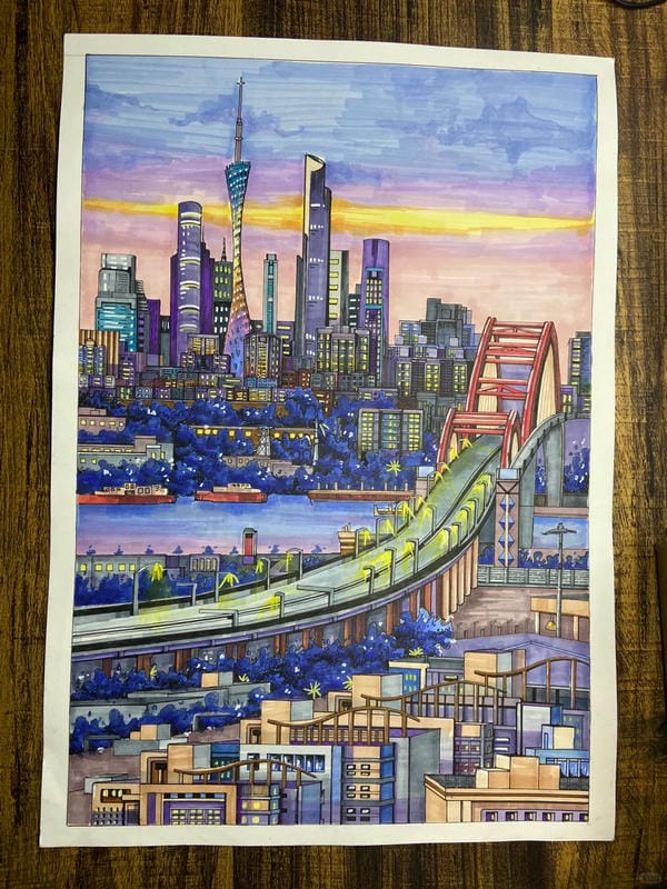 tranh vẽ thành phố tương lai 21