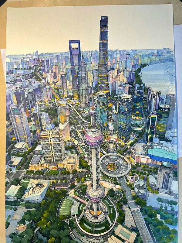 tranh vẽ thành phố tương lai 25