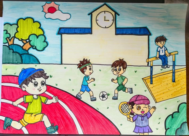 tranh vẽ trường học 12