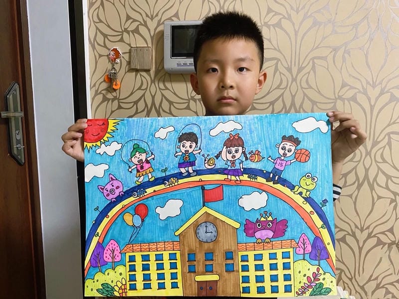 tranh vẽ trường học 13