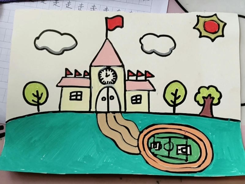 tranh vẽ trường học 14