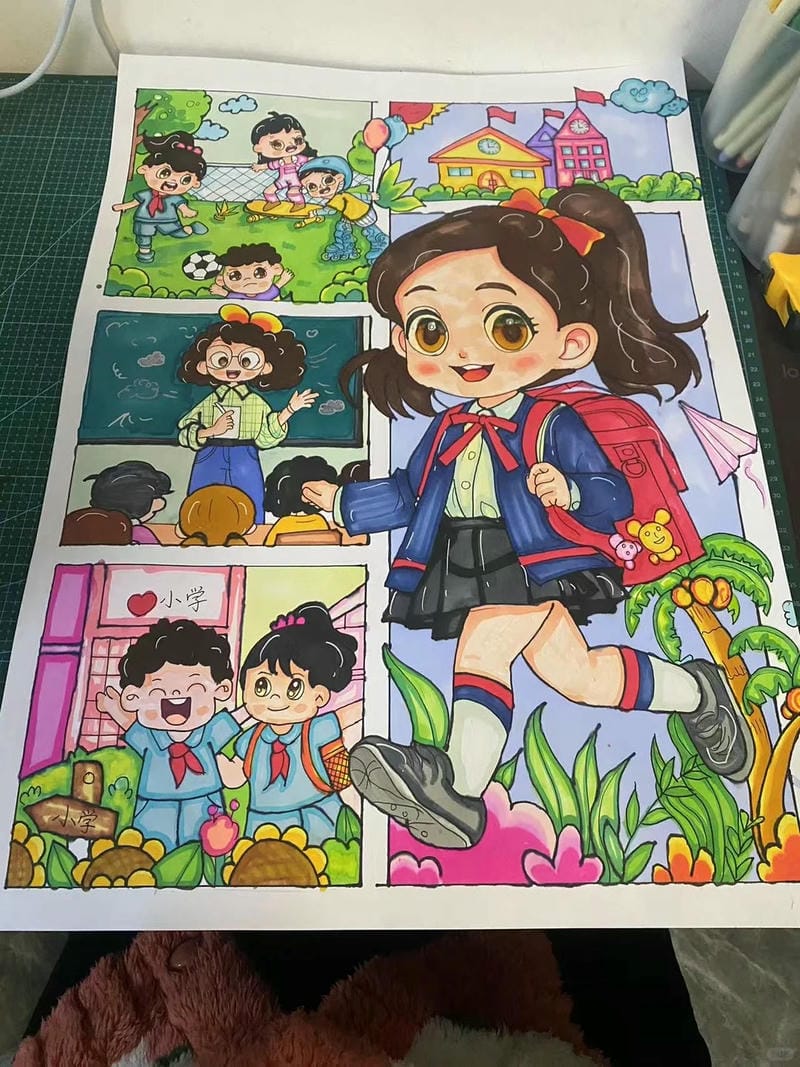 tranh vẽ trường học 15