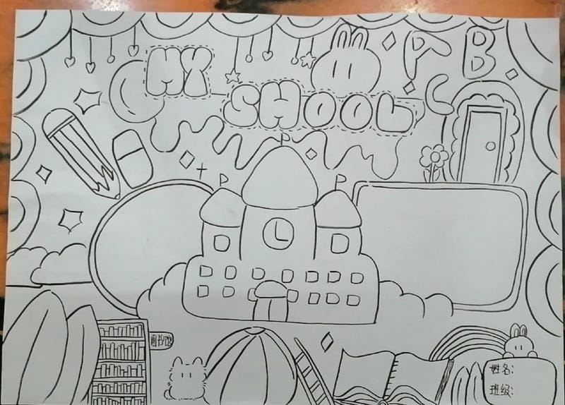 tranh vẽ trường học 19